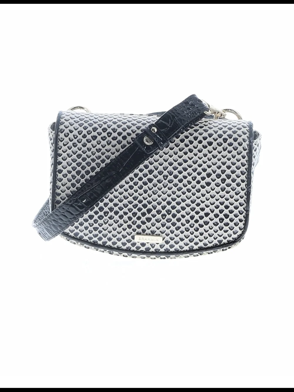 BRAHMIN LIL PYTHON BLACK TALA LEATHER 3-WAYS CONVERTIBLE BAG NWT